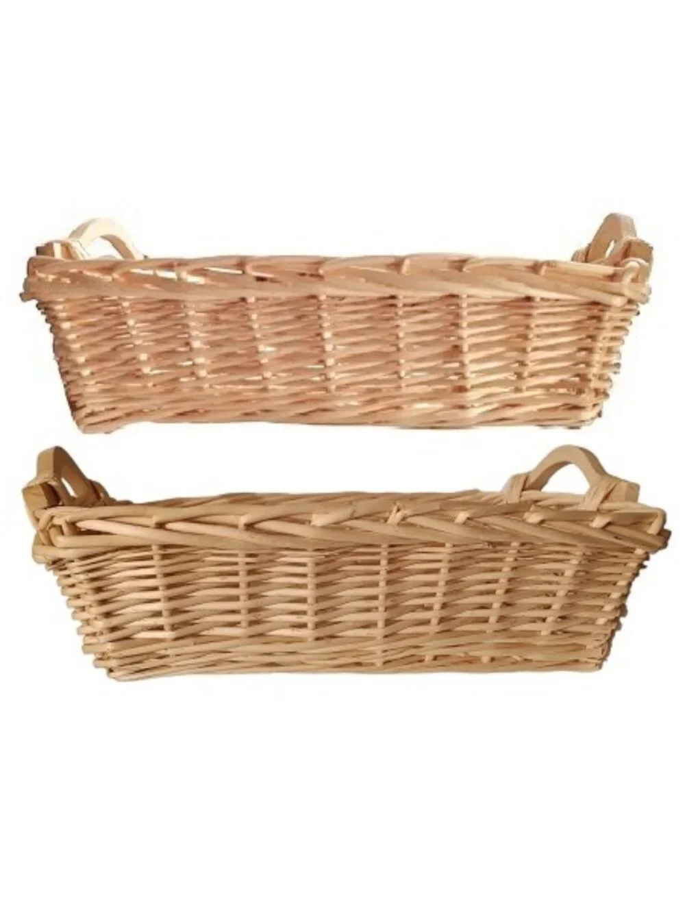 Unlined Sturdy Rectangular Shallow Basket